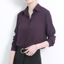 Load image into Gallery viewer, New Women&#39;s Shirt Classic Chiffon Blouse Female Plus Size Loose Long Sleeve Casual Shirts Lady Simple Style Tops Clothes Blusas