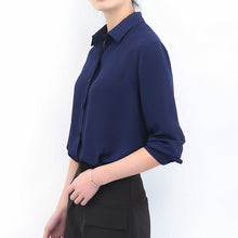 Load image into Gallery viewer, New Women&#39;s Shirt Classic Chiffon Blouse Female Plus Size Loose Long Sleeve Casual Shirts Lady Simple Style Tops Clothes Blusas