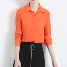 Load image into Gallery viewer, New Women&#39;s Shirt Classic Chiffon Blouse Female Plus Size Loose Long Sleeve Casual Shirts Lady Simple Style Tops Clothes Blusas