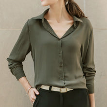 Load image into Gallery viewer, New Women&#39;s Shirt Classic Chiffon Blouse Female Plus Size Loose Long Sleeve Casual Shirts Lady Simple Style Tops Clothes Blusas